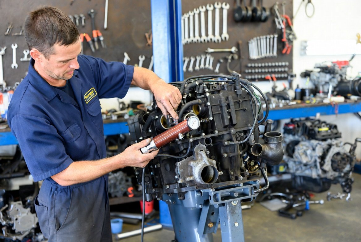 Engine inspection and testing by Japan Engine & Marine